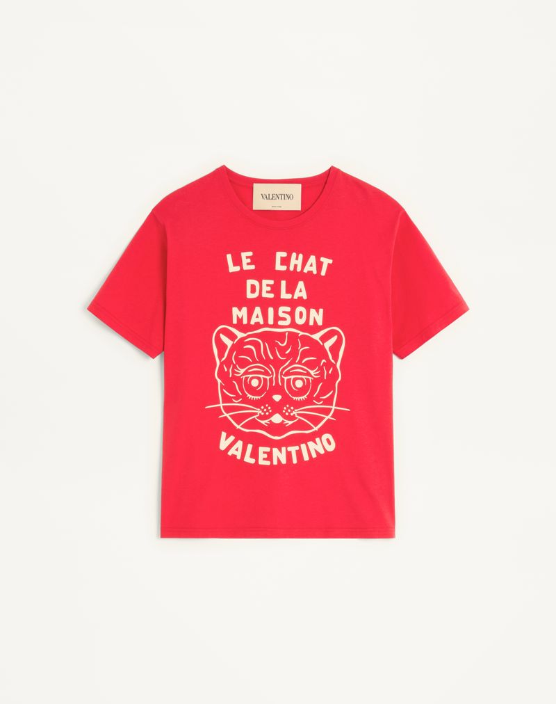 T-shirt en coton à imprimé Le Chat De La Maison