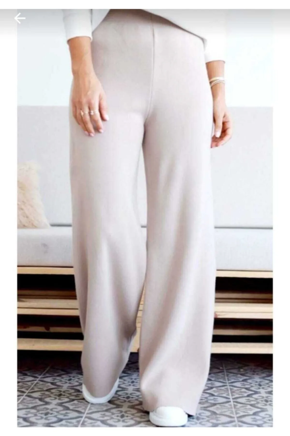 BLUEMOOR  Damen-Strickhose mit weitem Bein