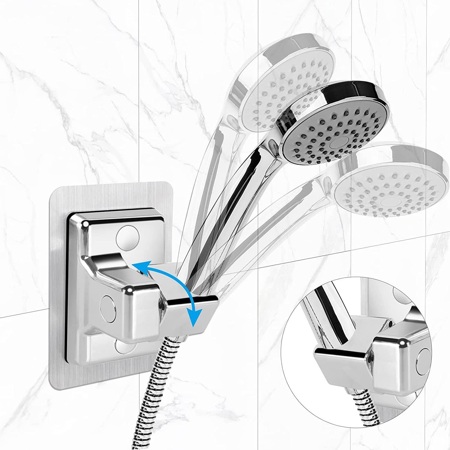 NUODWELL Handbrause Duschbrause Duschhalterung ohne Bohren Handbrause Halterung