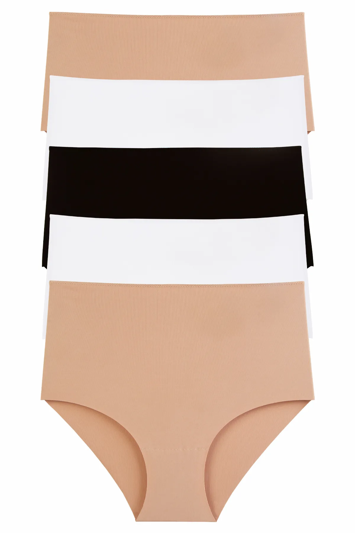 Nicoletta  Damenhöschen mit extra hoher Taille, lasergeschnitten, flexibel, nicht abfärbend, 5er-Pack MIXCOLOR