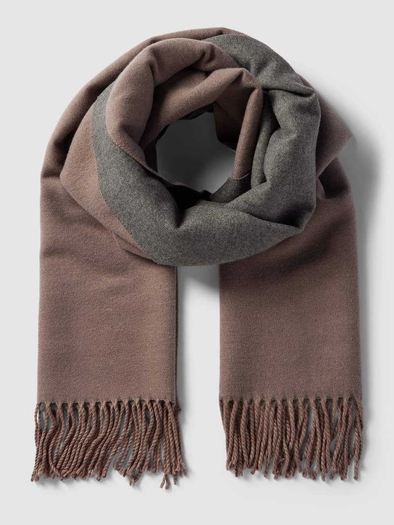 Schal mit Ausfransungen in taupe