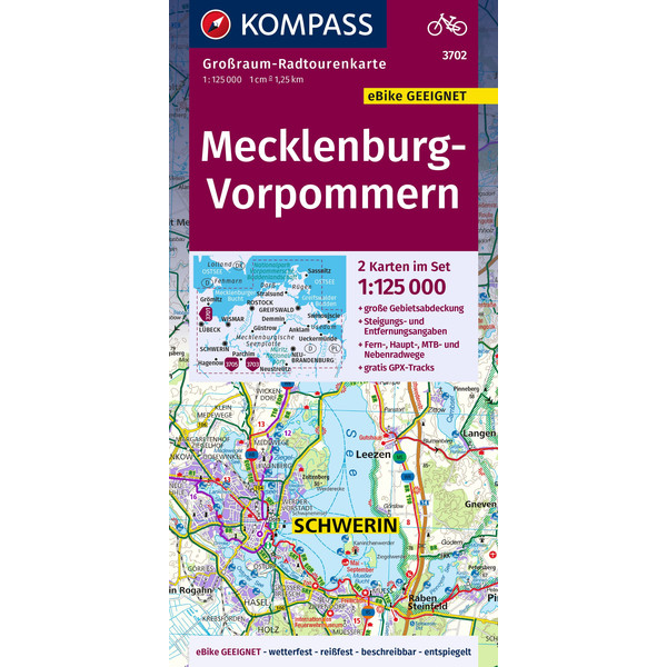 KOMPASS GRK 3702 MECKLENBURG-VORPOMMERN - Fahrradkarte