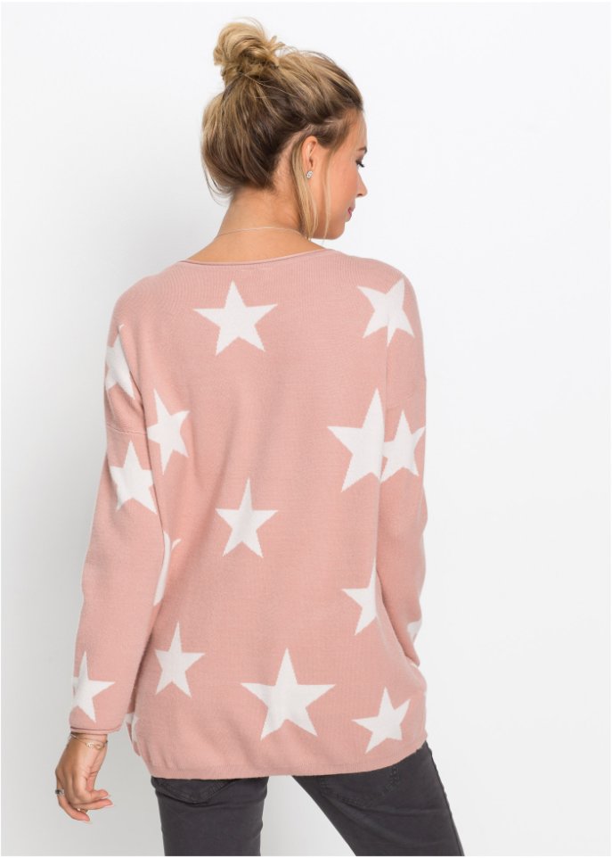 Strickpullover mit Sternenprint