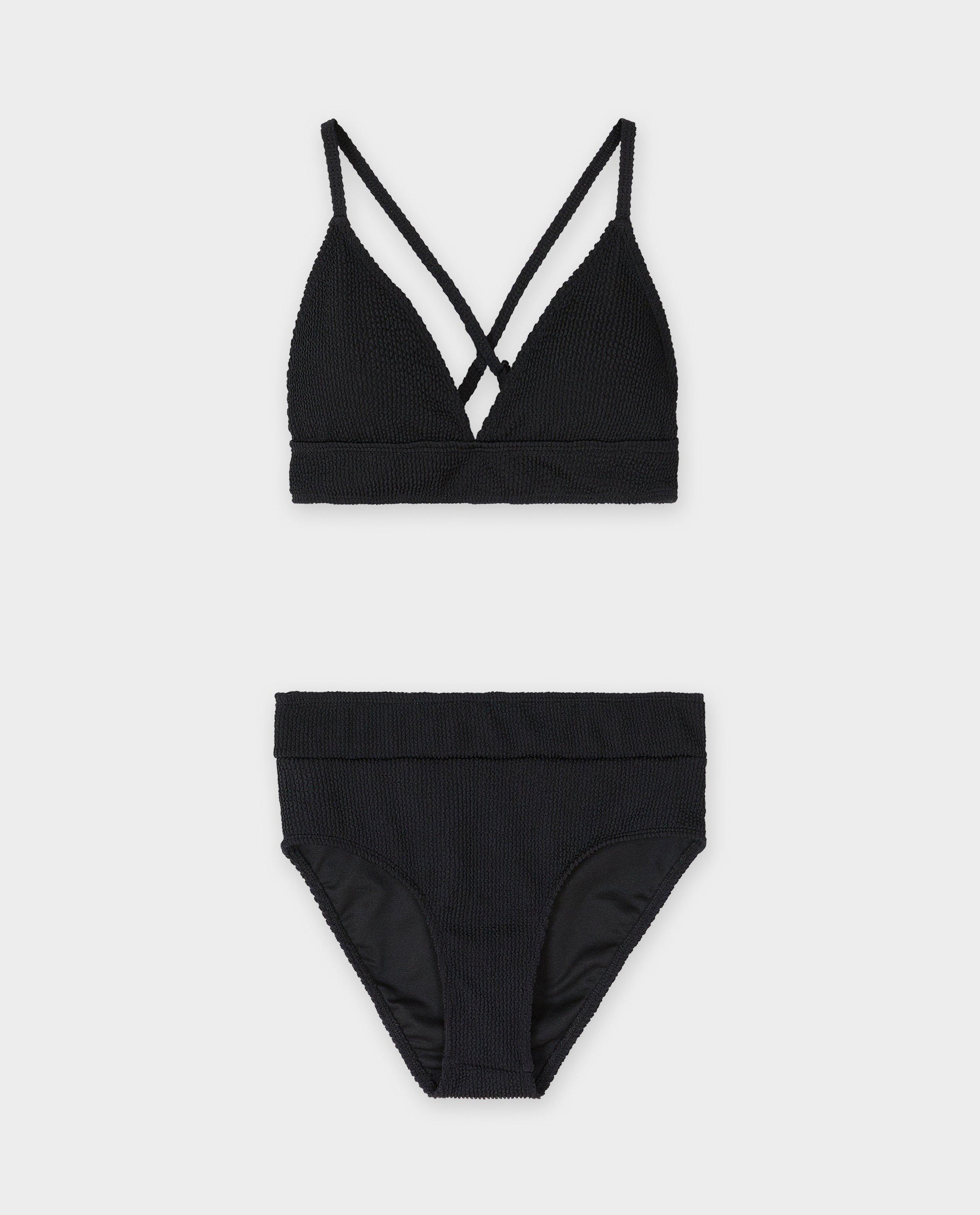 Bikini texturat, model groggy, XXS-L, negru