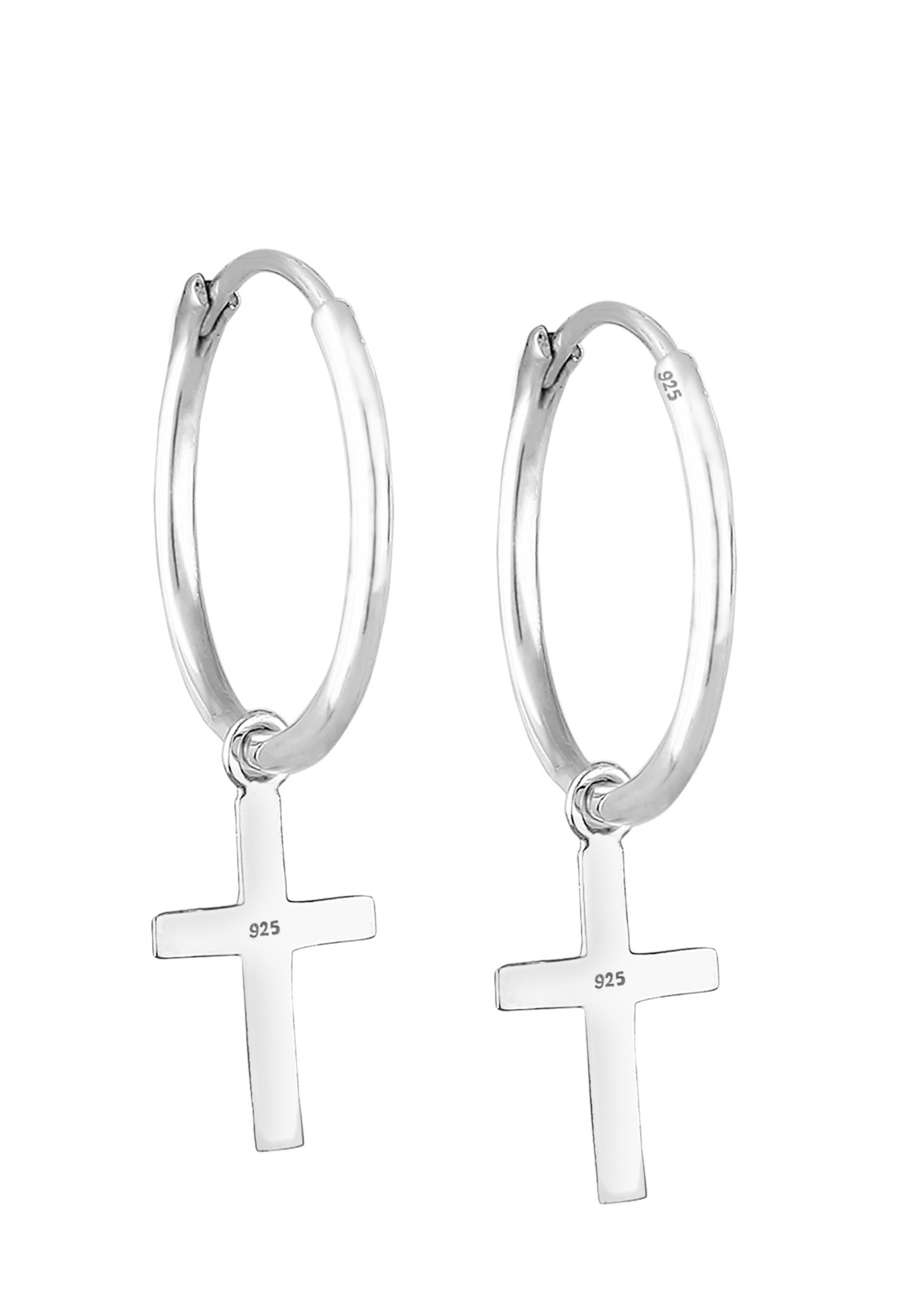 Elli Ohrringe Creolen Hänger Kreuz Glaube Religion 925 Silber