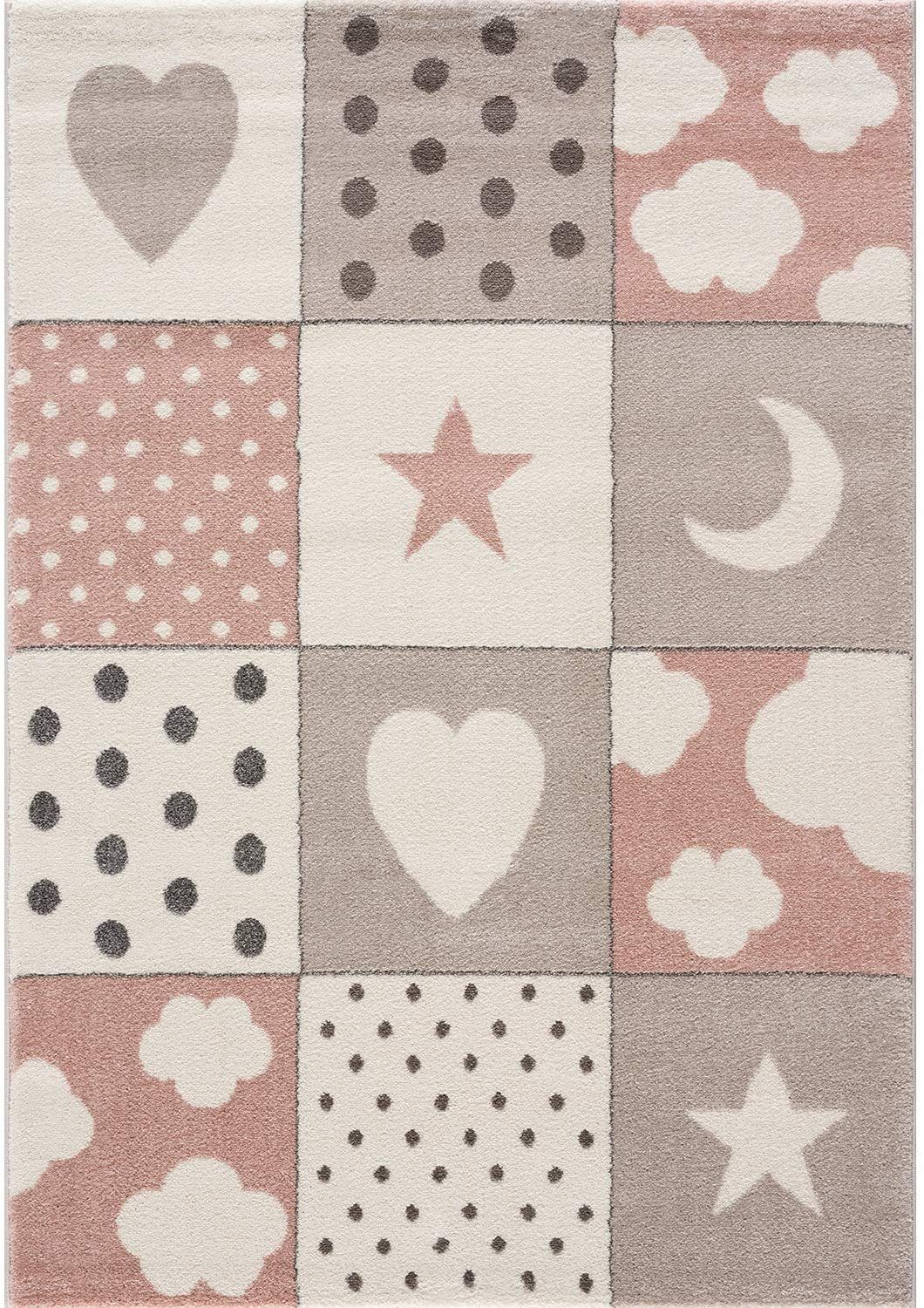 Kinderteppich Patchwork, Jimri, Läufer, Kurzflor, Kinderzimmer Teppich