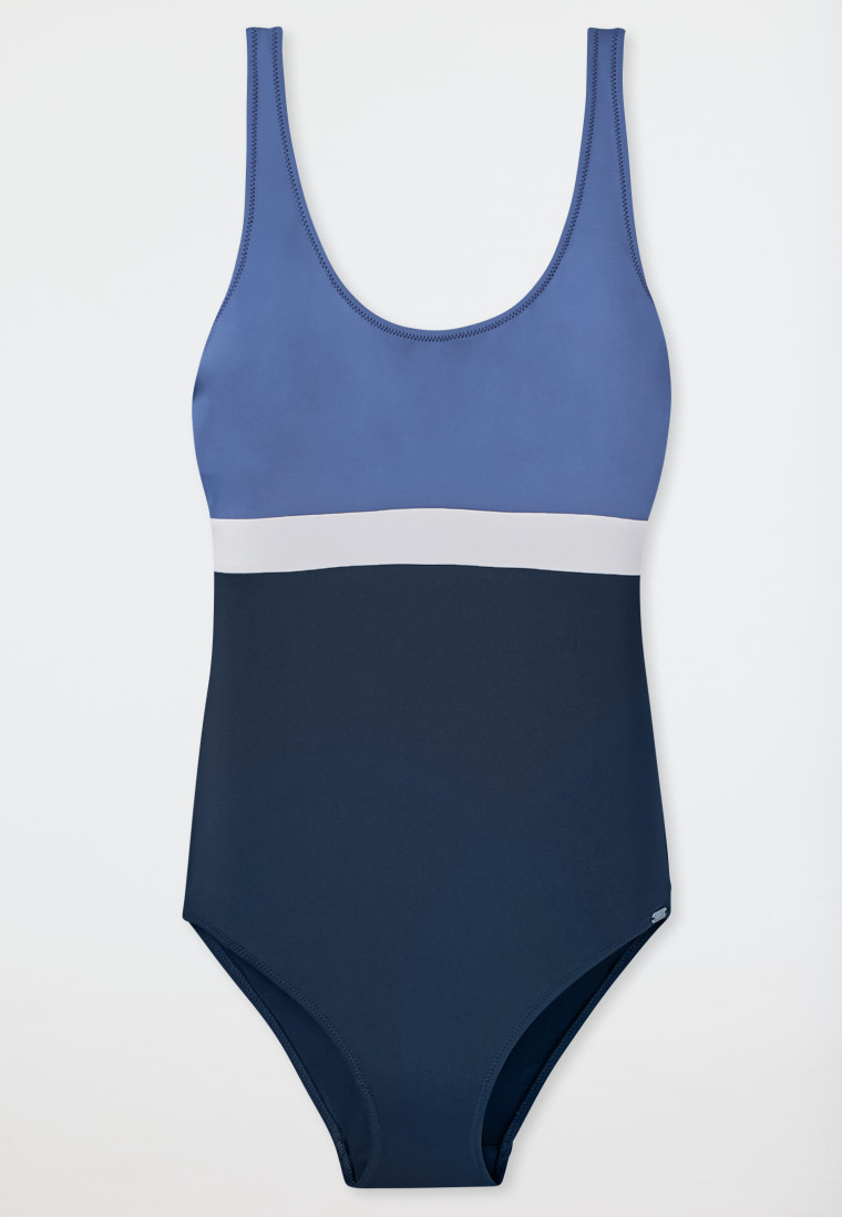 Badeanzug Schwimmer Colorblock nachtblau - Aqua Ocean Swim