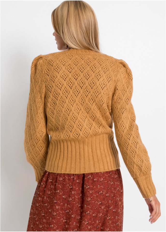 Strickjacke mit breitem Bündchen