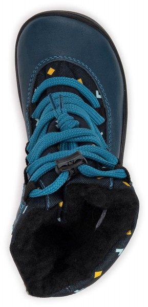 Fare Bare ~ (W) Winterstiefel Leder & Textil + Tex ~ Blau/Orange