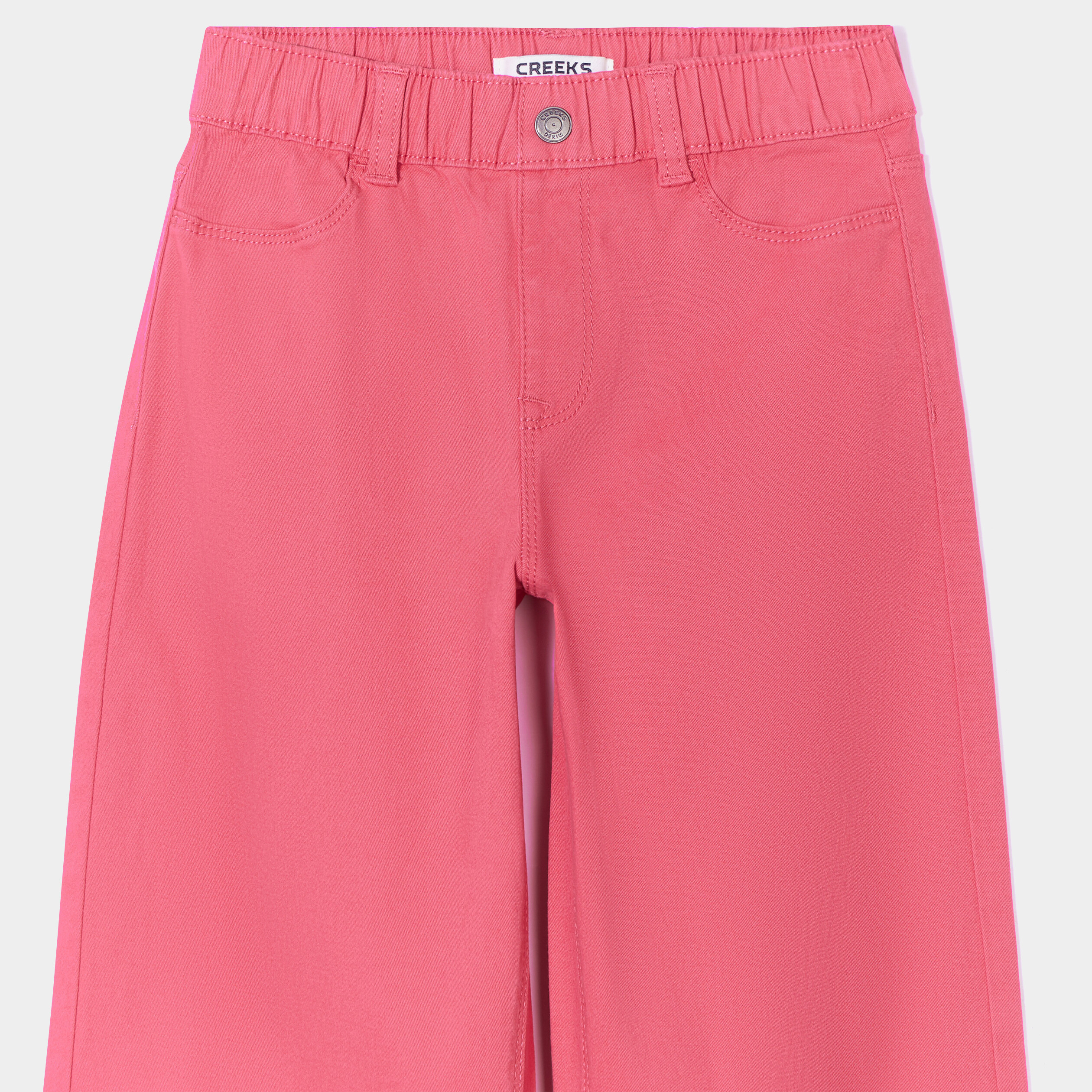Pantalon large taille élastiquée Creeks rose framboise fille | La Halle