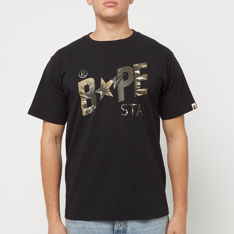 A Bathing Ape Tie Dye Bape Sta Logo Tee M black/black