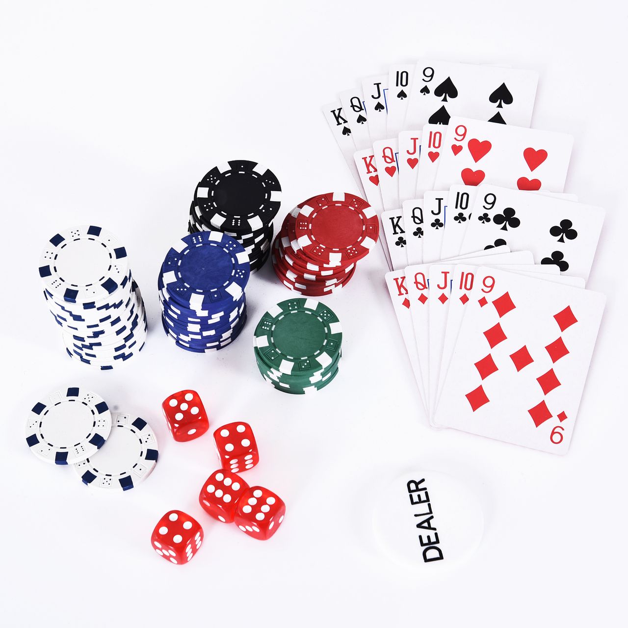 HOMCOM Pokerkoffer Pokerset Poker Set Jetons Koffer 38x20,5x6,5 cm