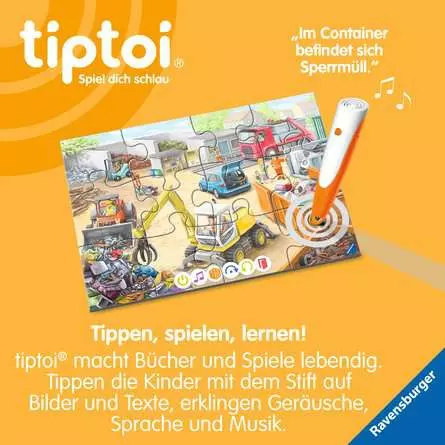 Kinderpuzzle ab 3 Jahren - tiptoi® Puzzle für kleine Entdecker: Müllabfuhr - 12 Teile