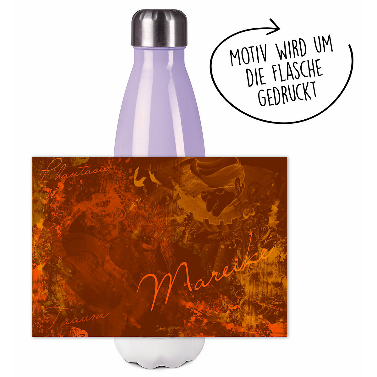 Edelstahl Kinder Thermoflasche / Trinkflasche bunt Traum Farbe braun Spülmaschinenfest, Auslaufsicher, Bruchfest, Doppelwandig, Für Heißgetränke geeignet, Mit Deckel, Isoliert