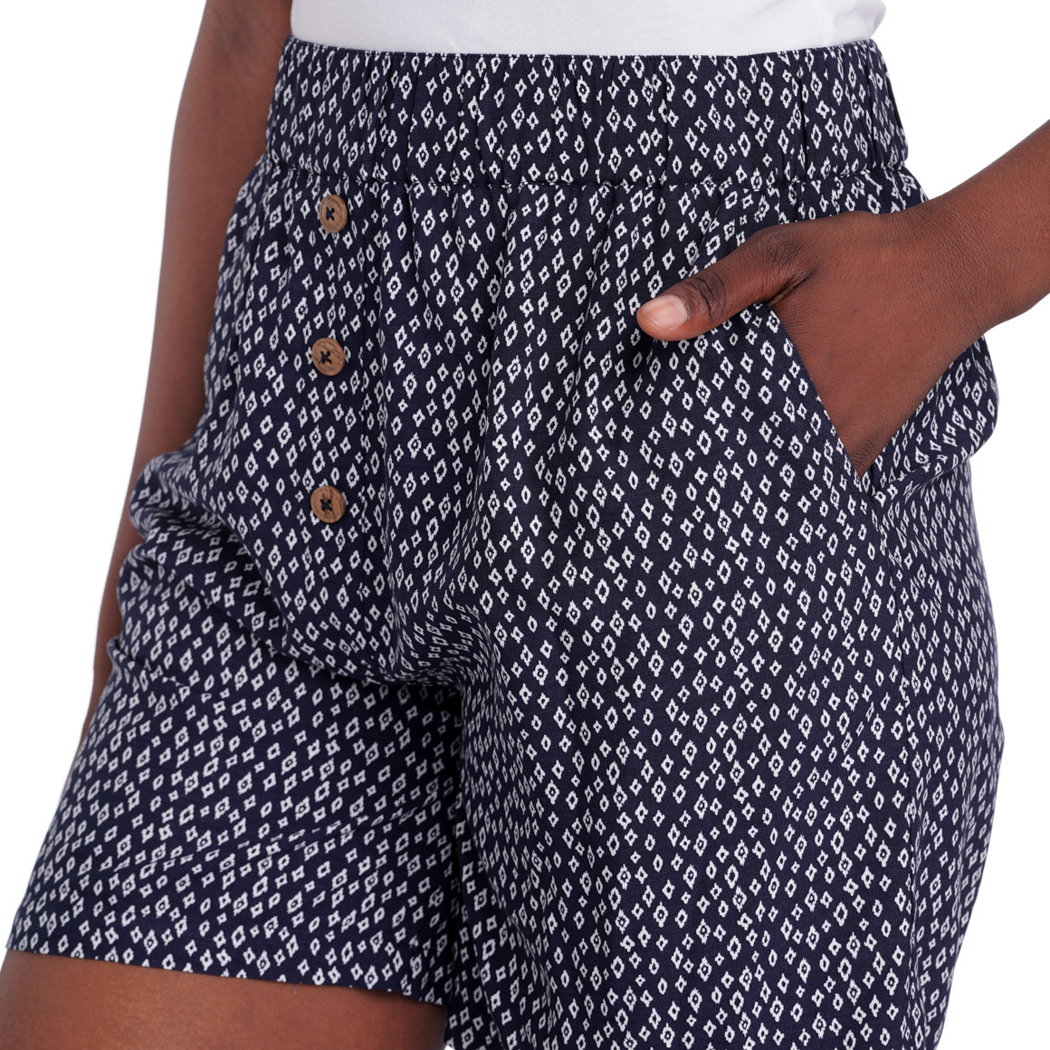 Damen Shorts mit imitierter Knopfleiste