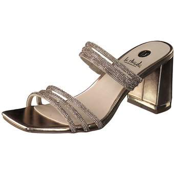 La Strada Pantolette in gold