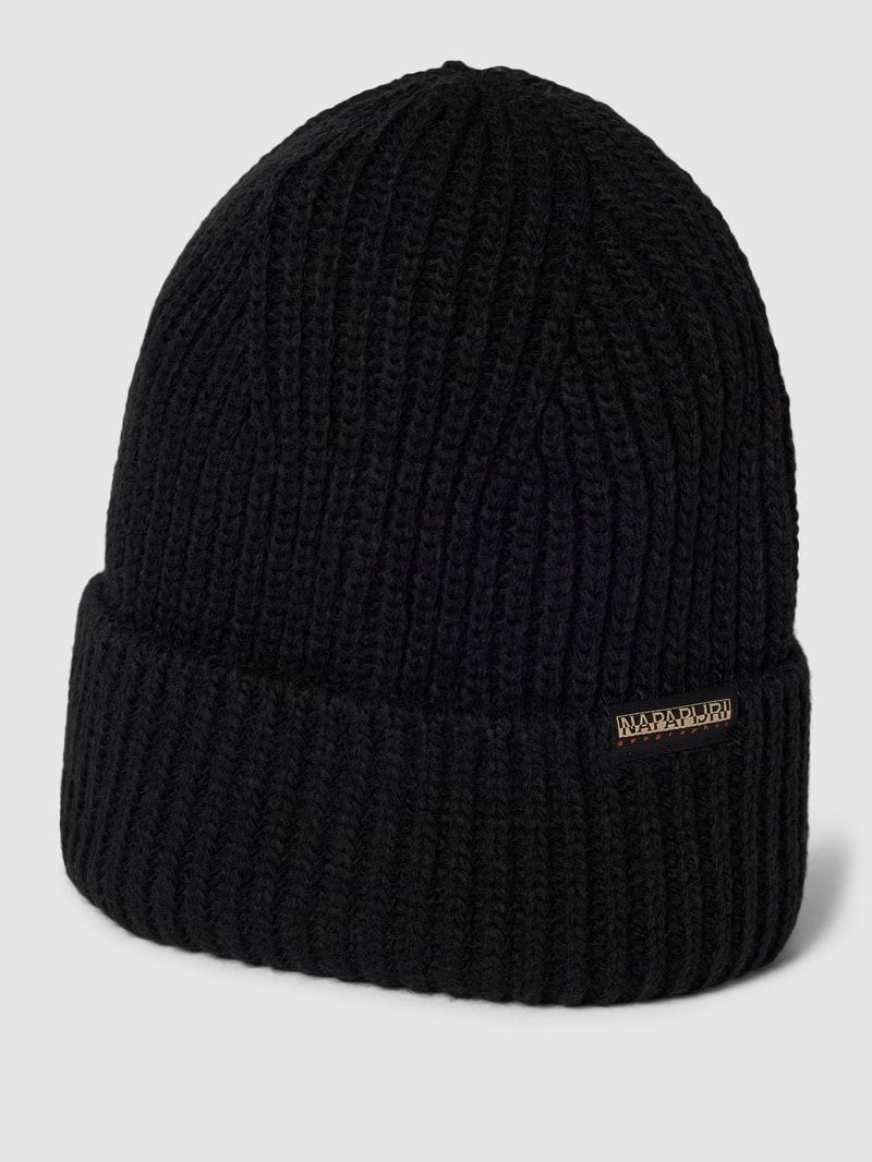 Beanie in Strick-Optik Modell 'FOLI' in schwarz