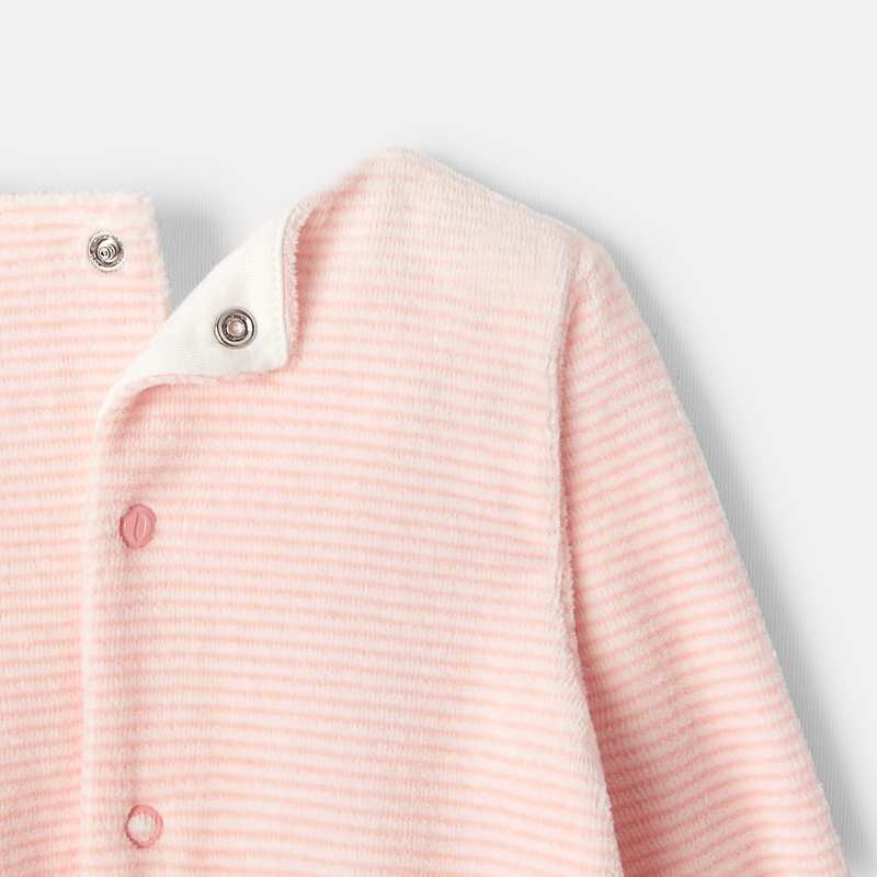 Dors-bien en velours rayé rose mixte Absorba