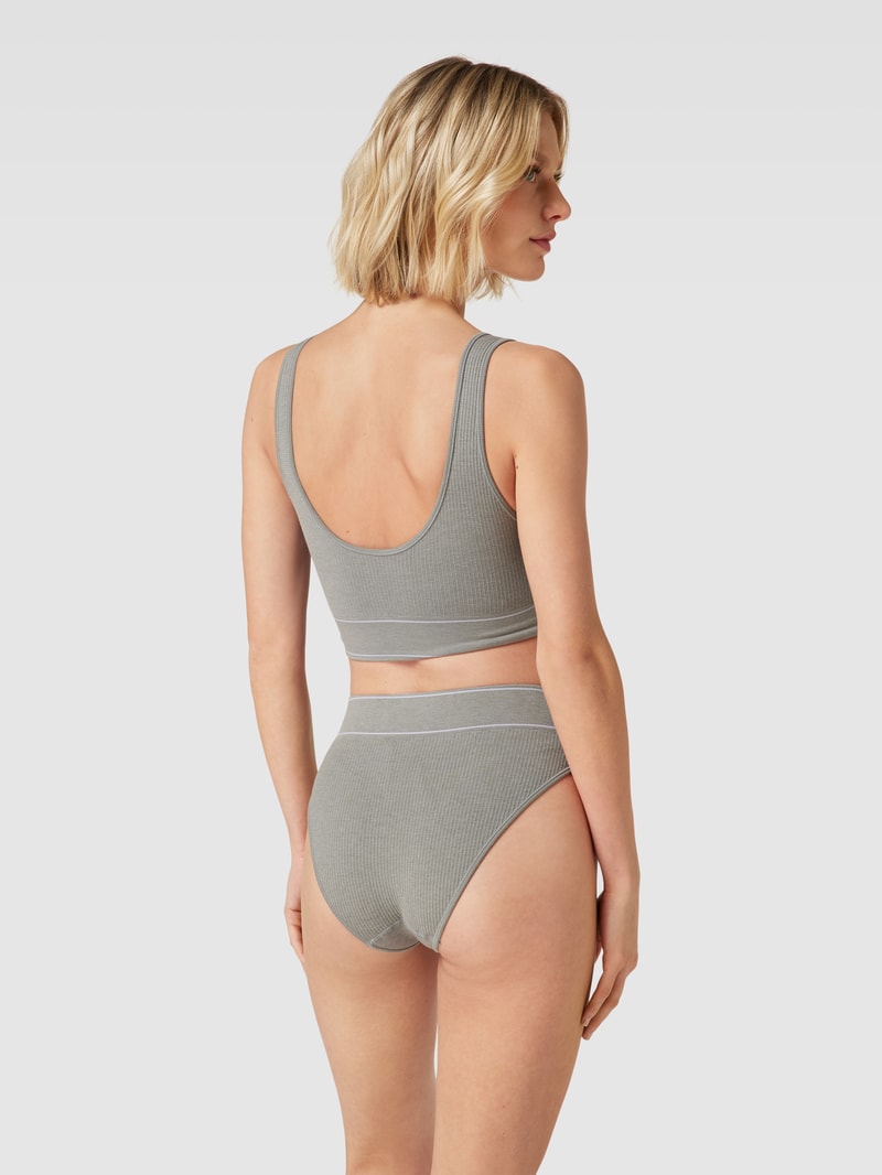Bralette mit Label-Detail in hellgrau meliert