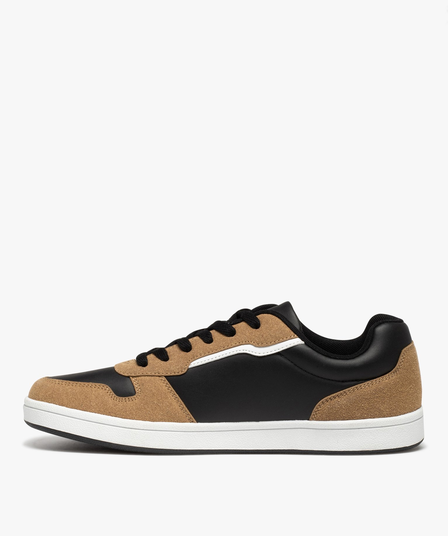 Baskets homme skateshoes bicolores à lacets camel | GEMO