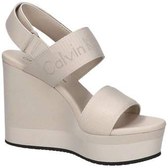 Calvin Klein Wedge Sandal Webbing in weiß