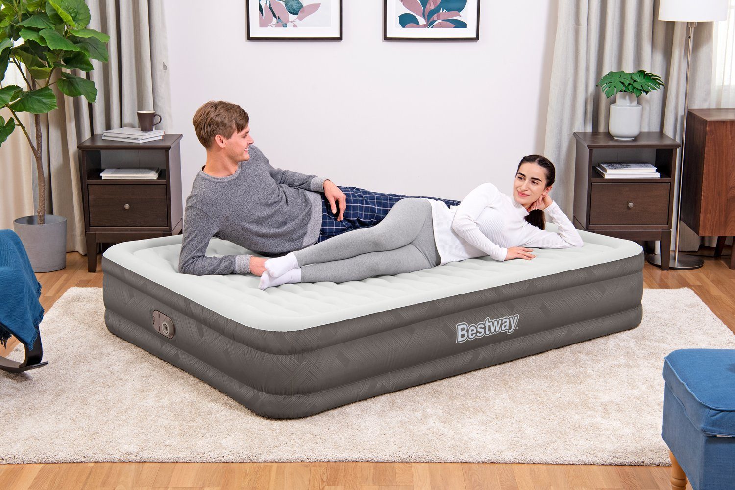 Bestway Luftbett Doppelbett 2 Personen selbstaufblasend Elektropumpe 203 x 152 x 36 cm