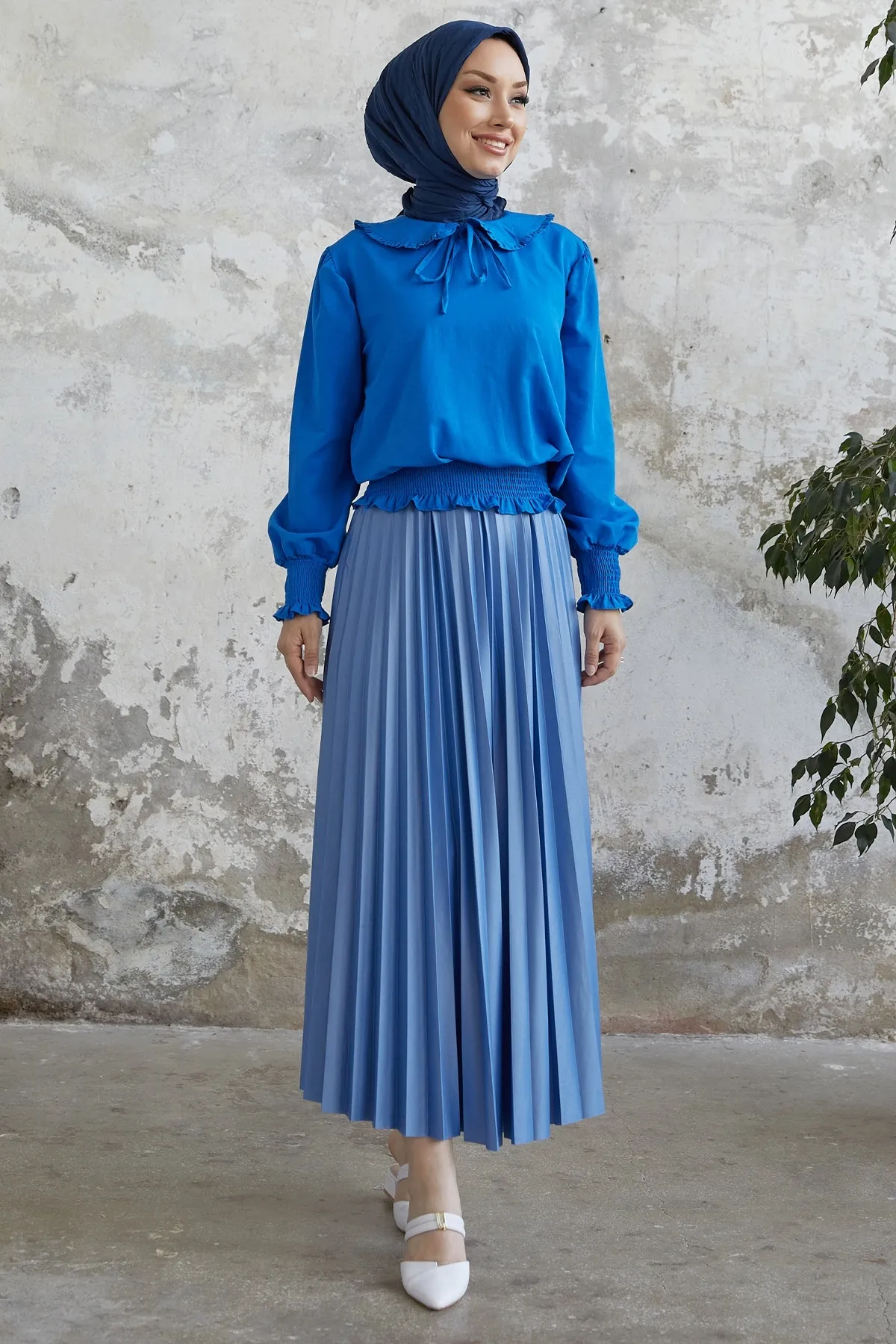 InStyle  Enger Faltenrock – Blau