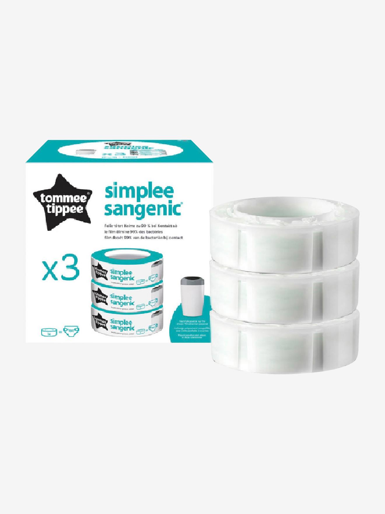 Tommee tippee 3 Nachfüllkassetten Sangenic Simplee TOMMEE TIPPEE - weiß