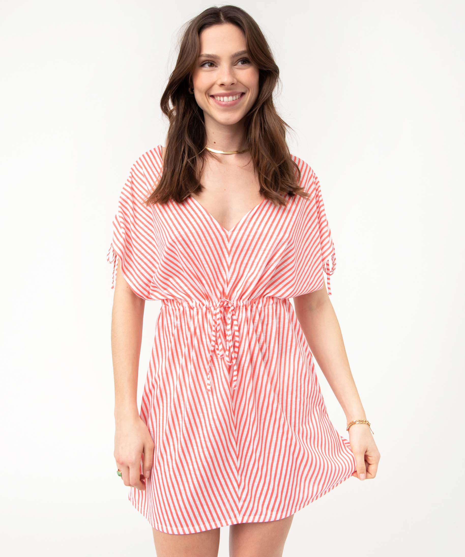 Robe de plage femme à rayures raye | GEMO