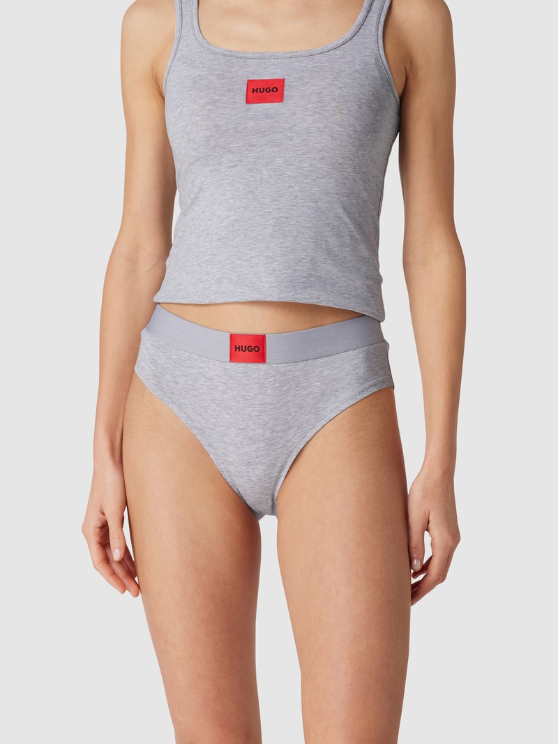 Slip mit Label-Patch in silber meliert