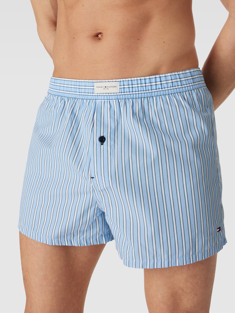 Boxershorts mit Label-Patch im 3er-Pack Modell 'WOVEN' in hellblau