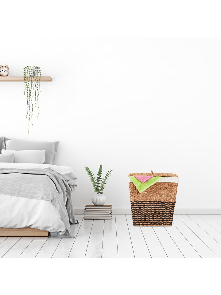 relaxdays Wäschekorb in Natur/ Beige - (B)50 x (H)50 x (T)40 cm günstig kaufen onesize