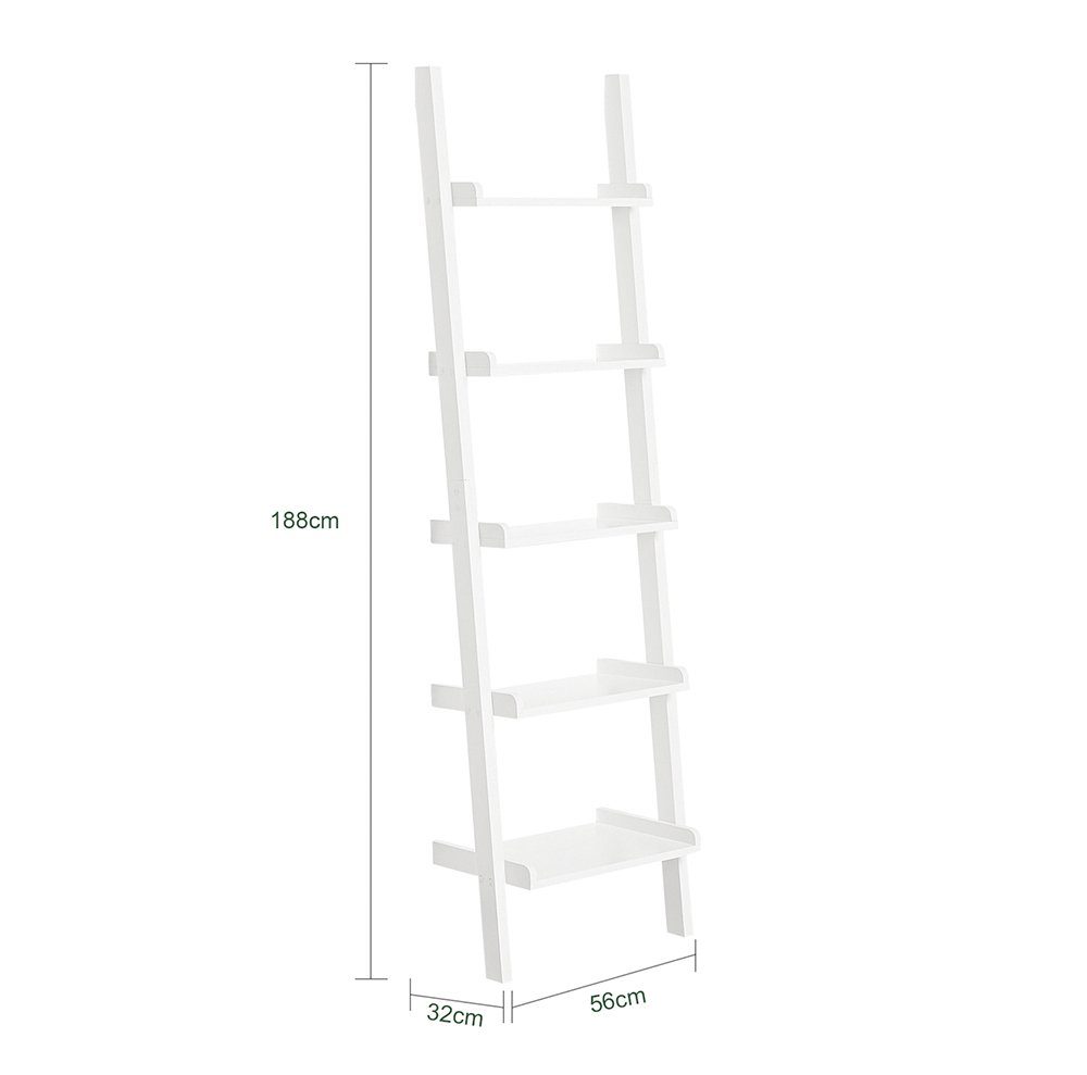 SoBuy Leiterregal FRG17, Standregal Bücherregal Badregal Wandregal mit 5 Ebenen