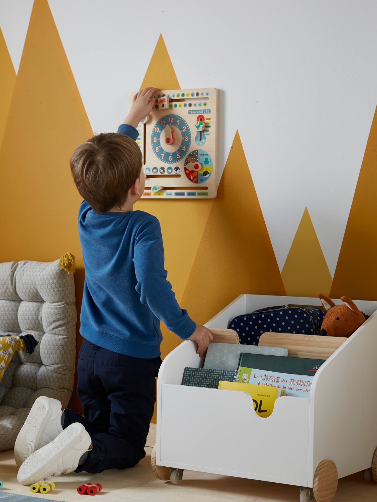 Calendrier en bois FSC® multicolore