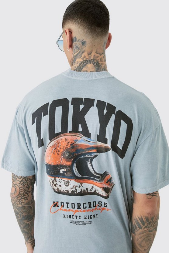Tall Oversize T-Shirt mit Tokyo Moto Print