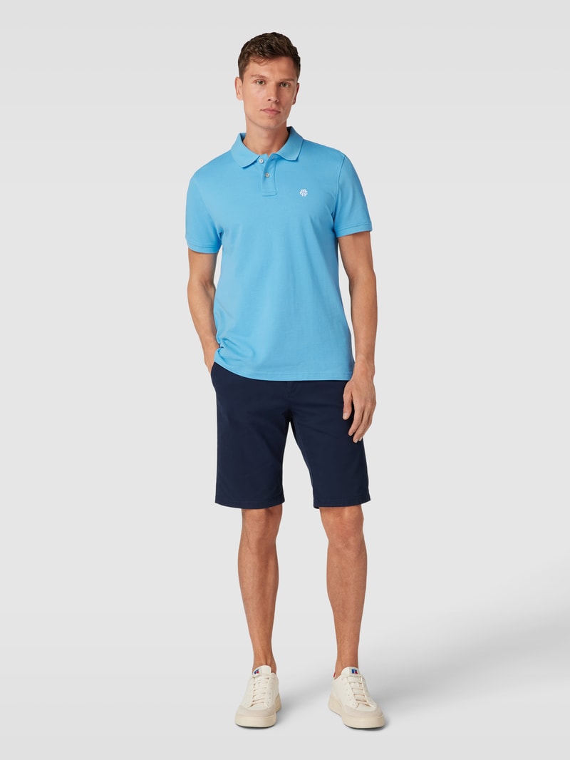 Poloshirt mit Label-Stitching in blau