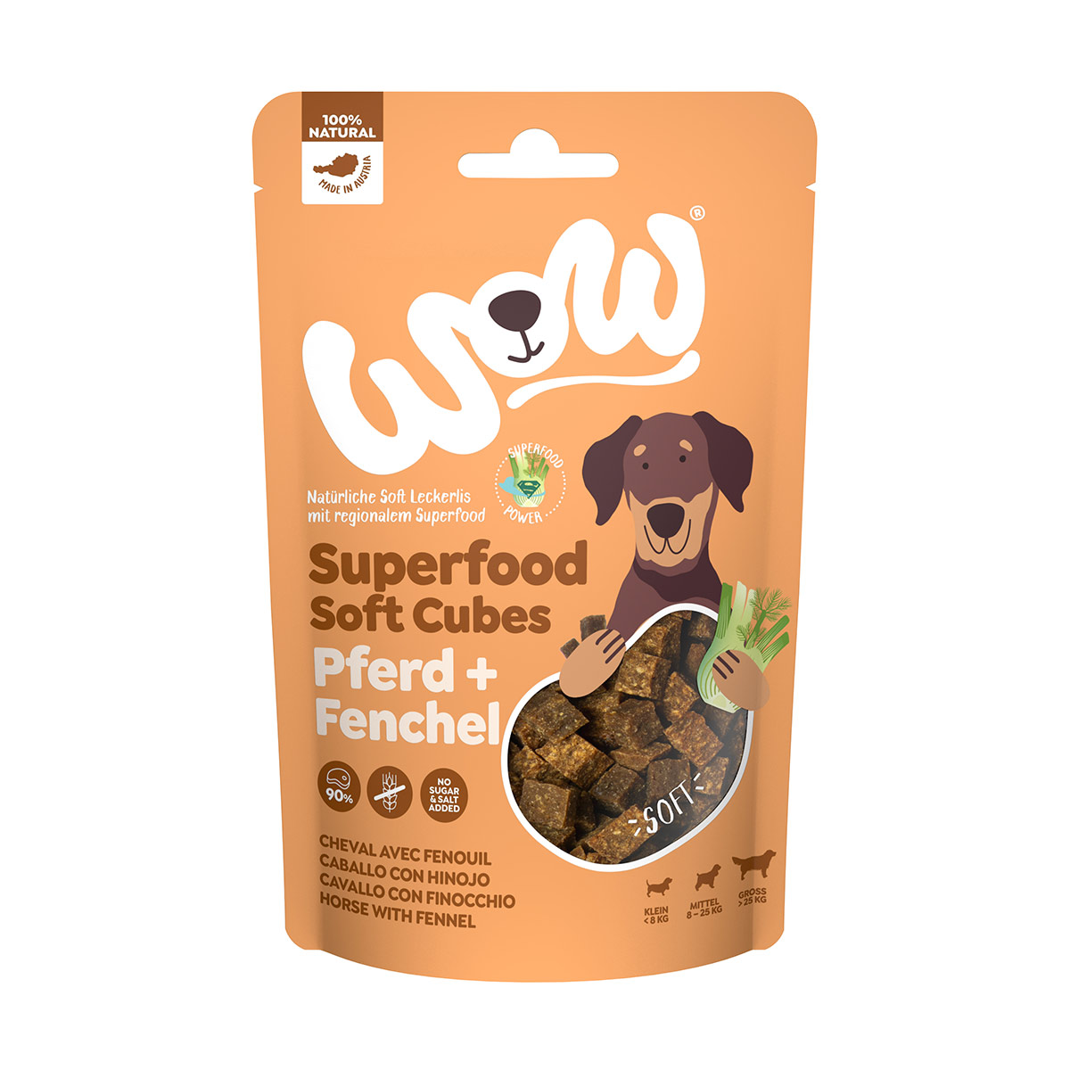 WOW SUPERFOOD Soft Cubes Pferd mit Fenchel 150g bei ZooRoyal