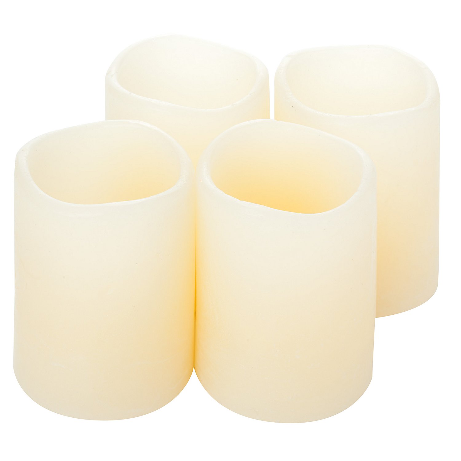 LED Kerzen aus Echtwachs, mit An- / Ausblasfunktion, creme, 6,5 x 5 cm