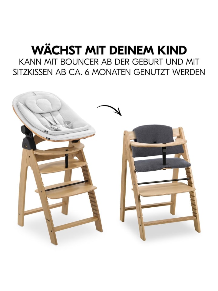 Hauck Arketa Oak 4-tlg. Newborn Set Eco - Hochstuhl in braun,grau günstig kaufen onesize