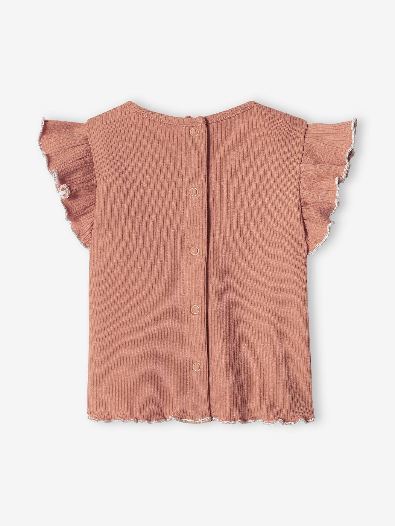 T-shirt love bébé manches courtes vieux rose