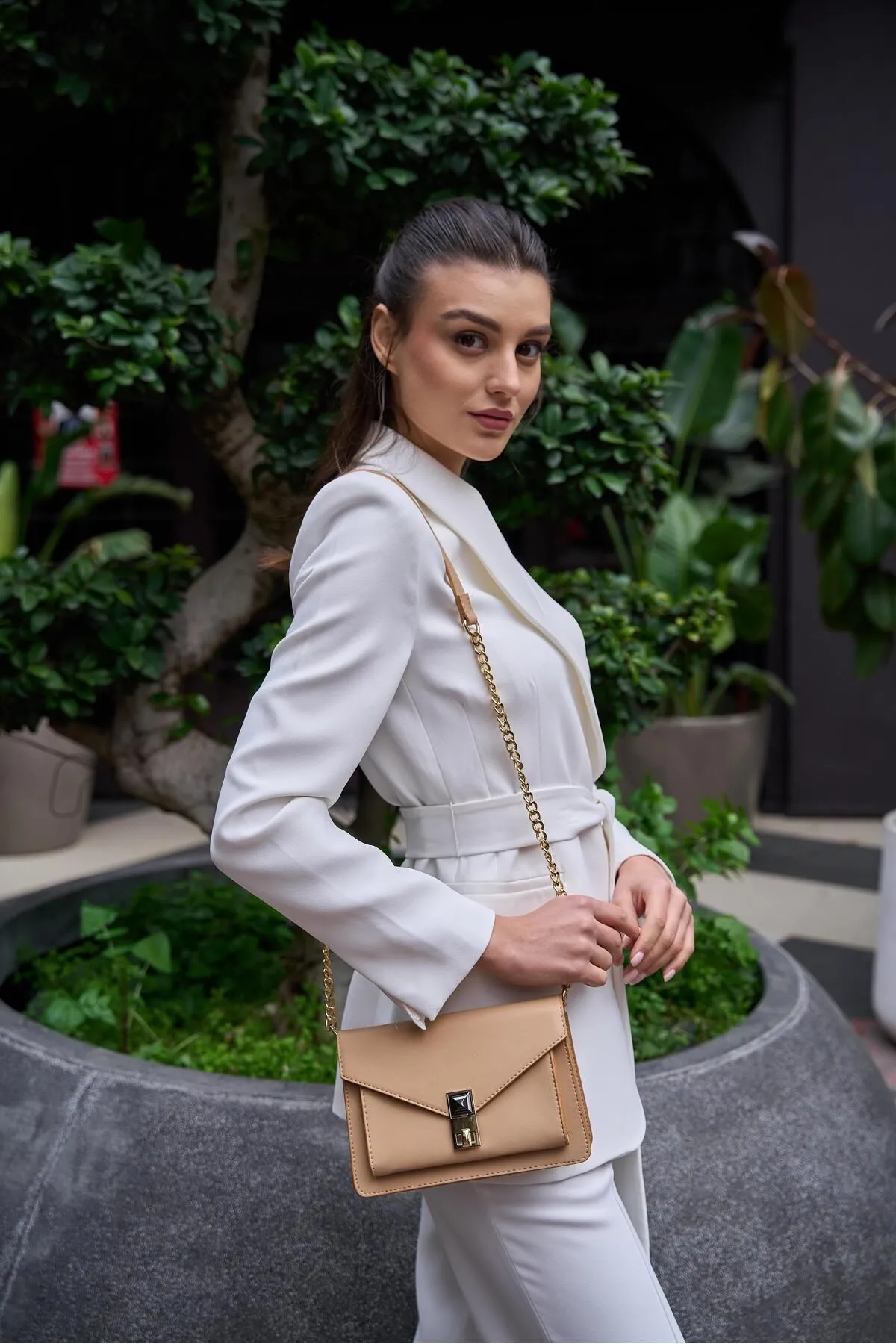 Madamra  Umhängetasche - Beige - Unifarben