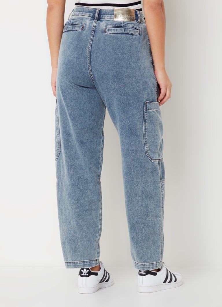 Jeans a vita alta affusolati 10DAYS con tasche applicate