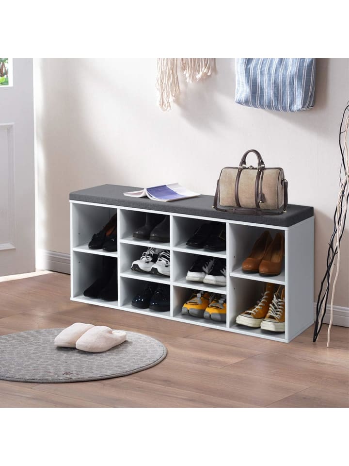 COSTWAY Schuhbank mit Sitzbank in Weiß günstig kaufen onesize