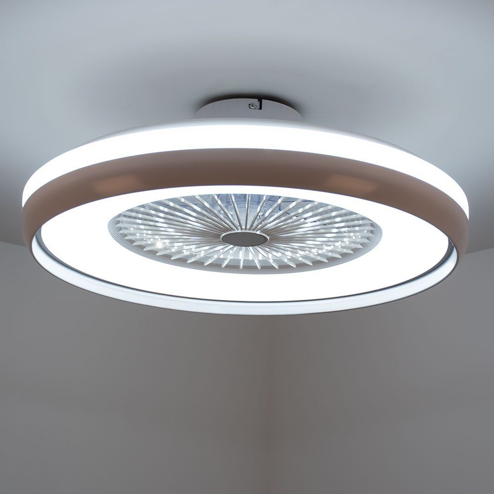 V-TAC Deckenventilator, LED Decken Ventilator Leuchte Fernbedienung Tageslicht Lampe