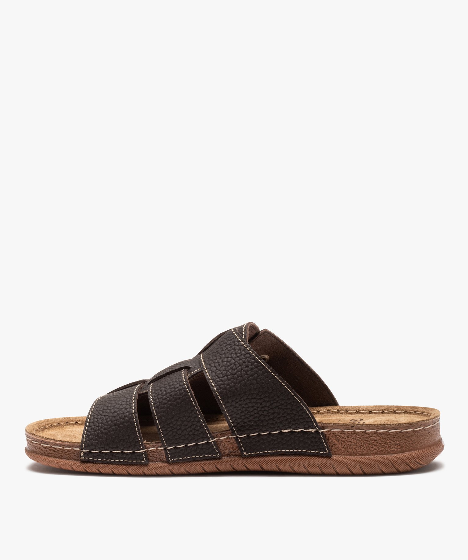 Mules homme ajustables à brides multiples marron | GEMO