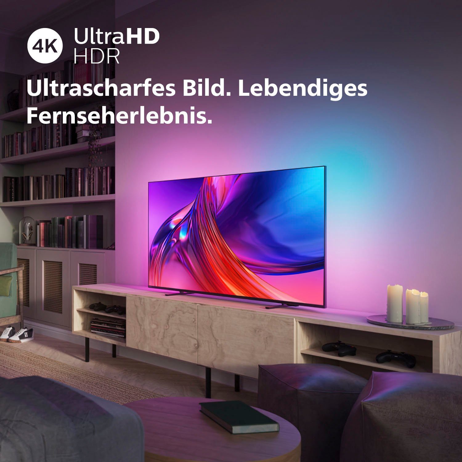 Philips 55PUS8548/12 LED-Fernseher (139 cm/55 Zoll, 4K Ultra HD, Android TV, Google TV, Smart-TV, 3-seitiges Ambilight)