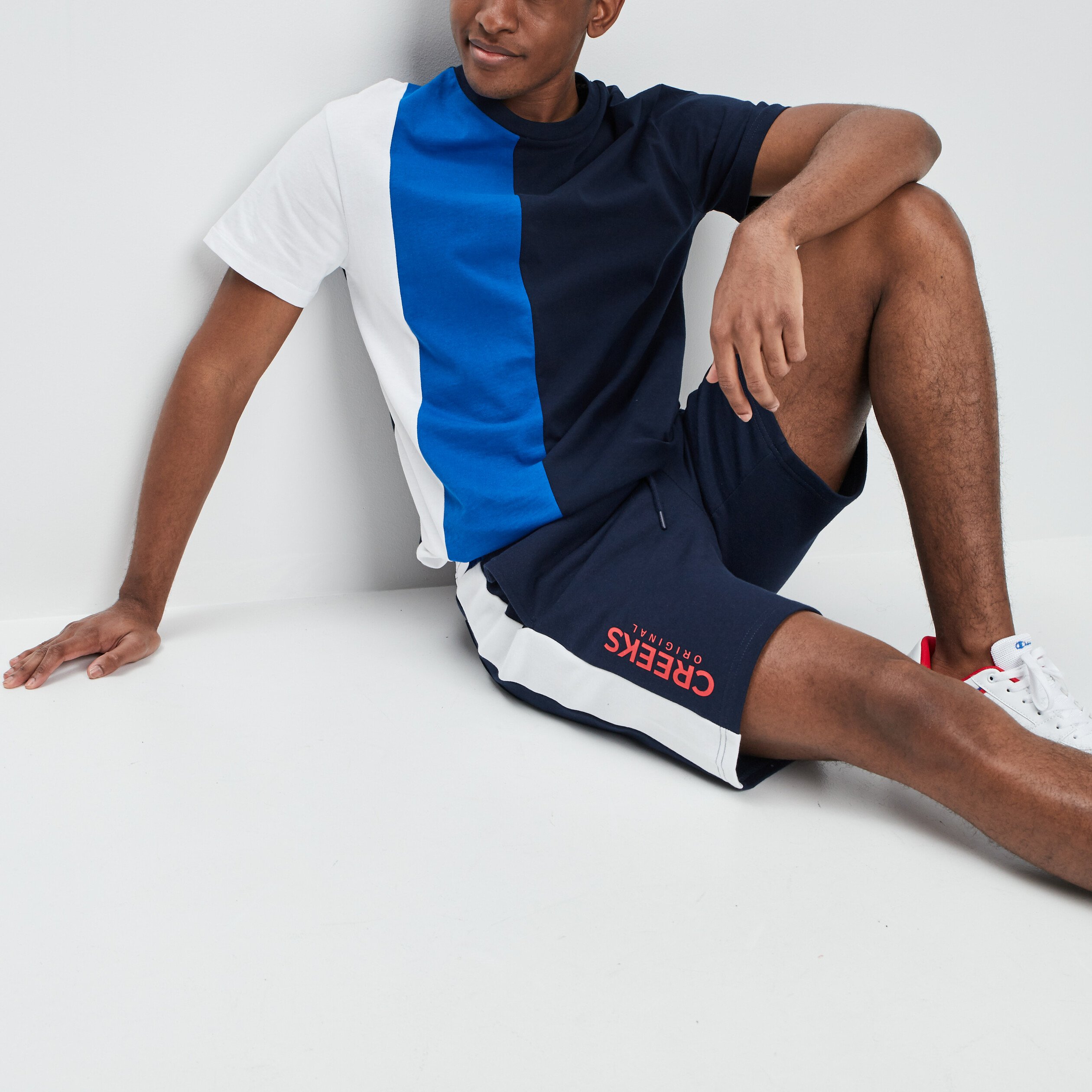 T-shirt manches courtes Creeks bleu homme | La Halle