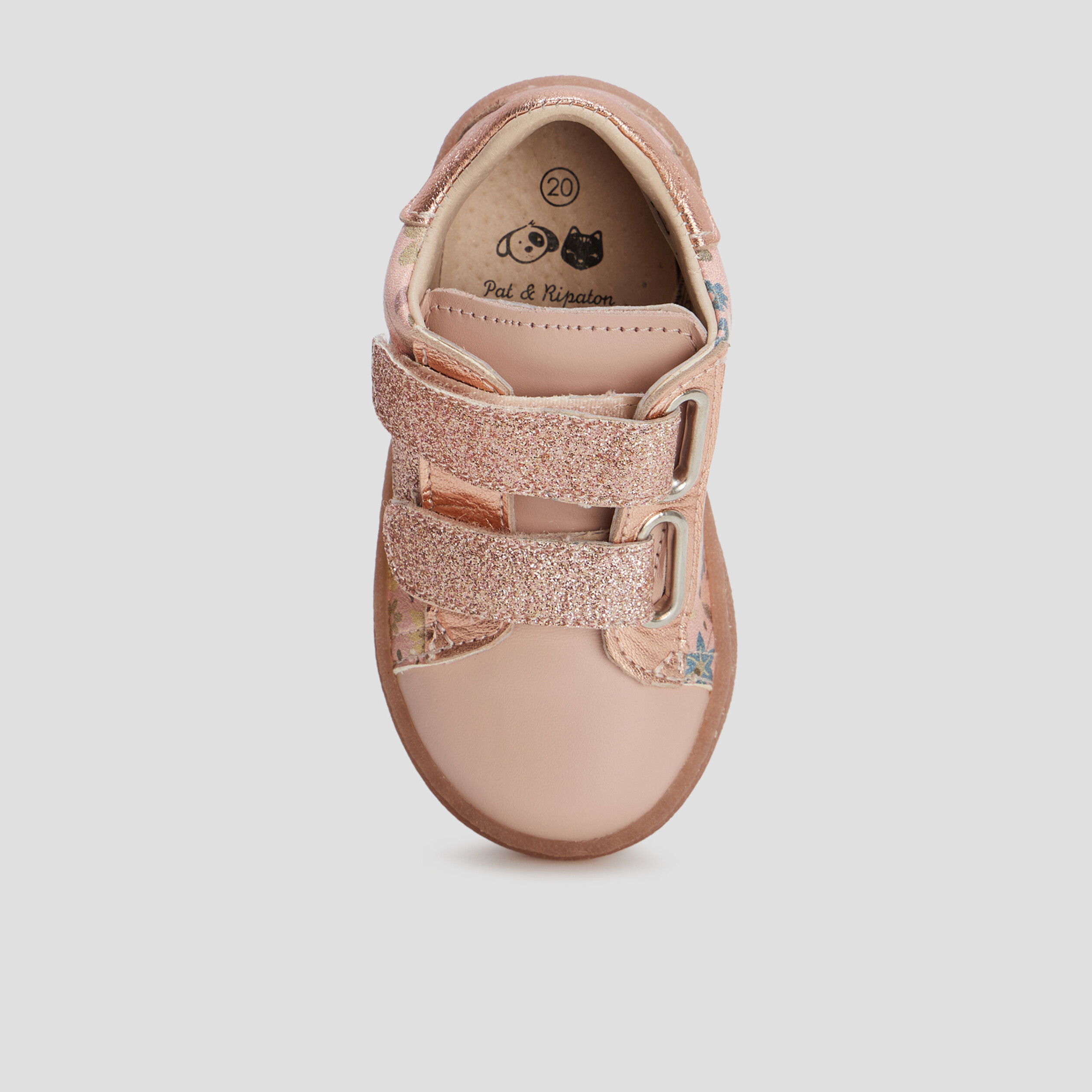 Baskets montantes à scratchs en cuir multicolore bébé fille | La Halle