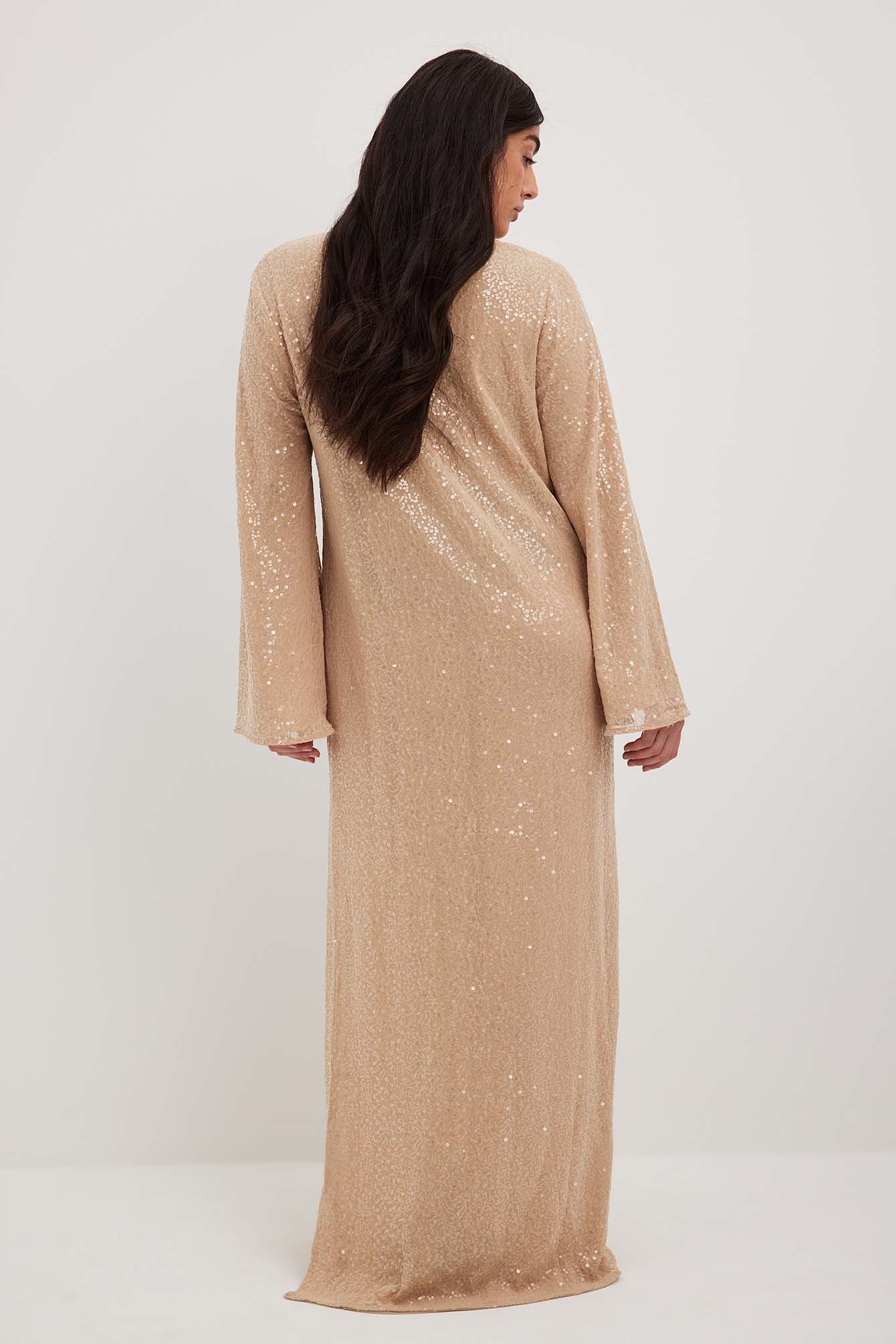 Fließendes Maxikleid mit Pailletten