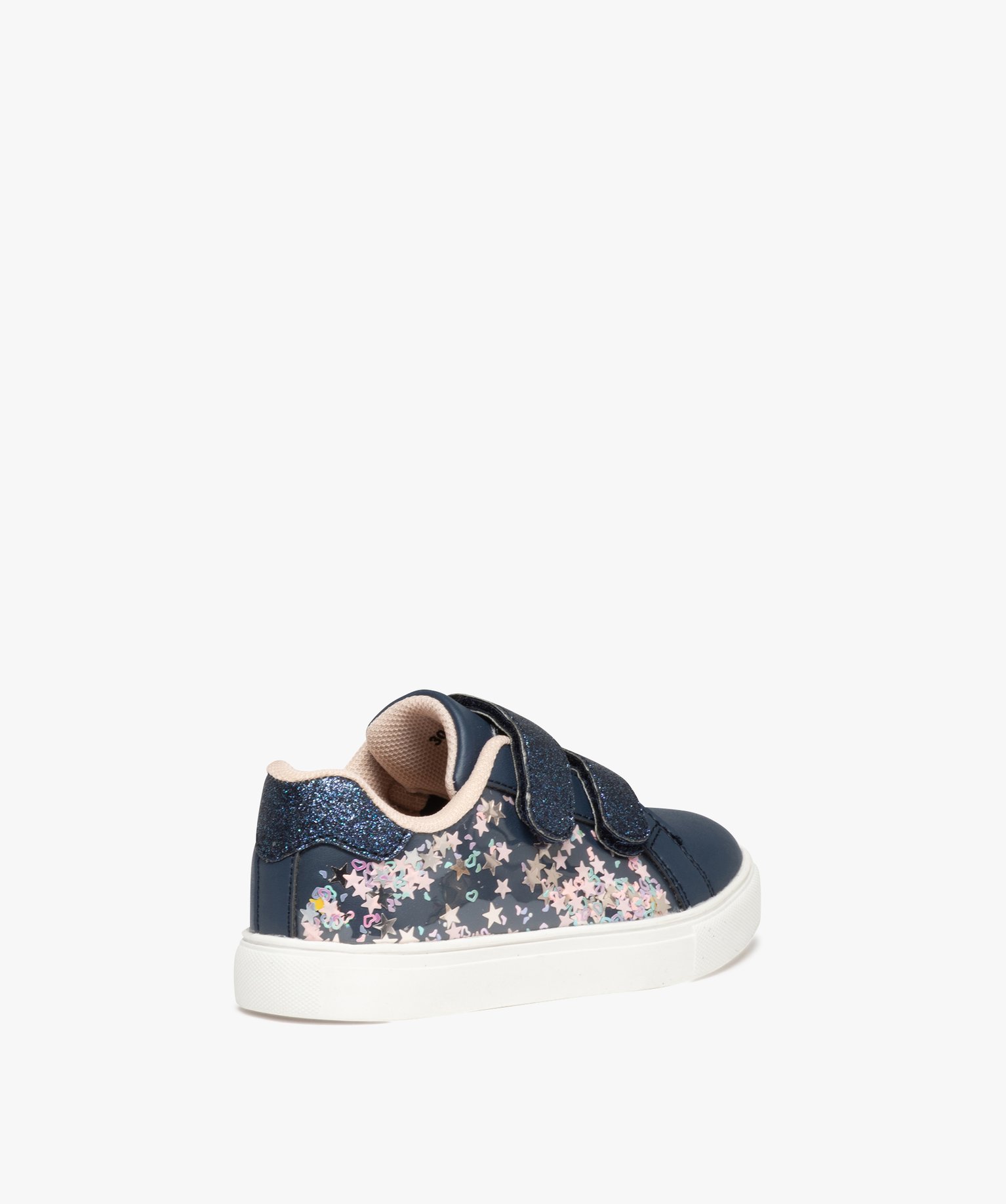 Baskets fille à scratch avec étoiles et paillettes marine | GEMO